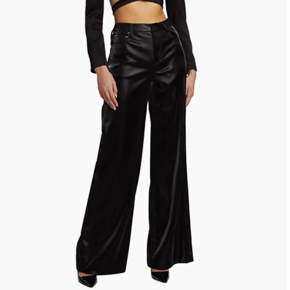 Alice + Olivia Trish Faux Leather Wide-Leg Pants